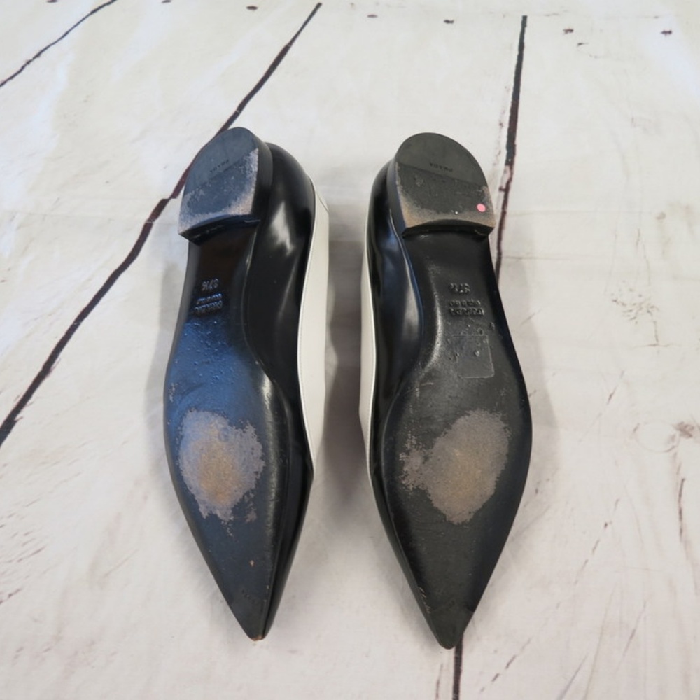 Prada Flats Black & White Bi-Color Spazzolato - Picture 7 of 7